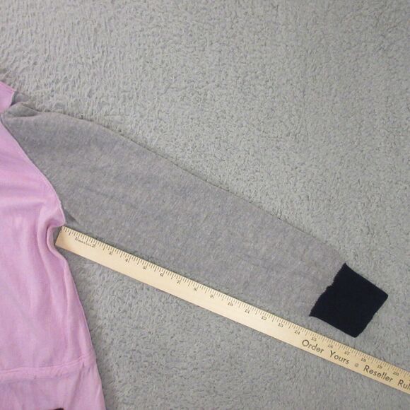 ST. JOHN Hoodie Cardigan Sweater Womens size Medium Wool Color Block Pink - Picture 12 of 13